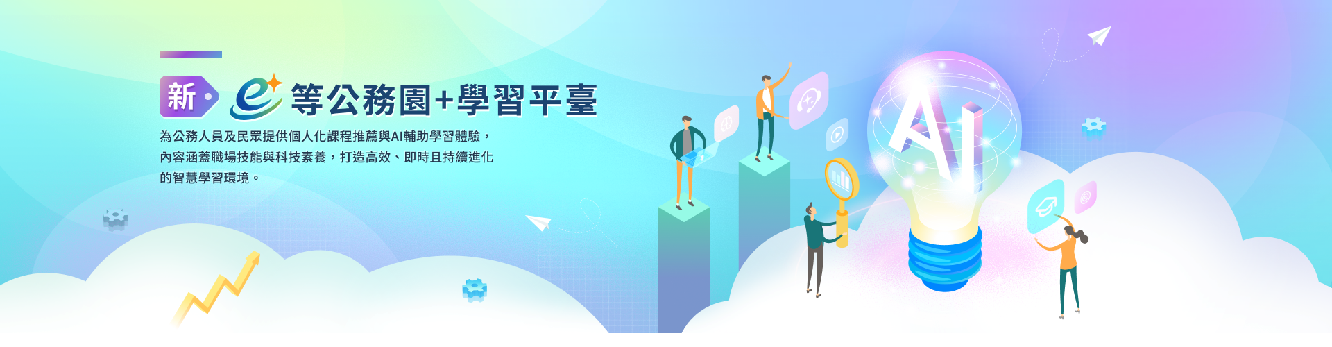 新 e 等公務園＋學習平臺：為公務人員及民眾提供個人化課程推薦與 AI 輔助學習體驗